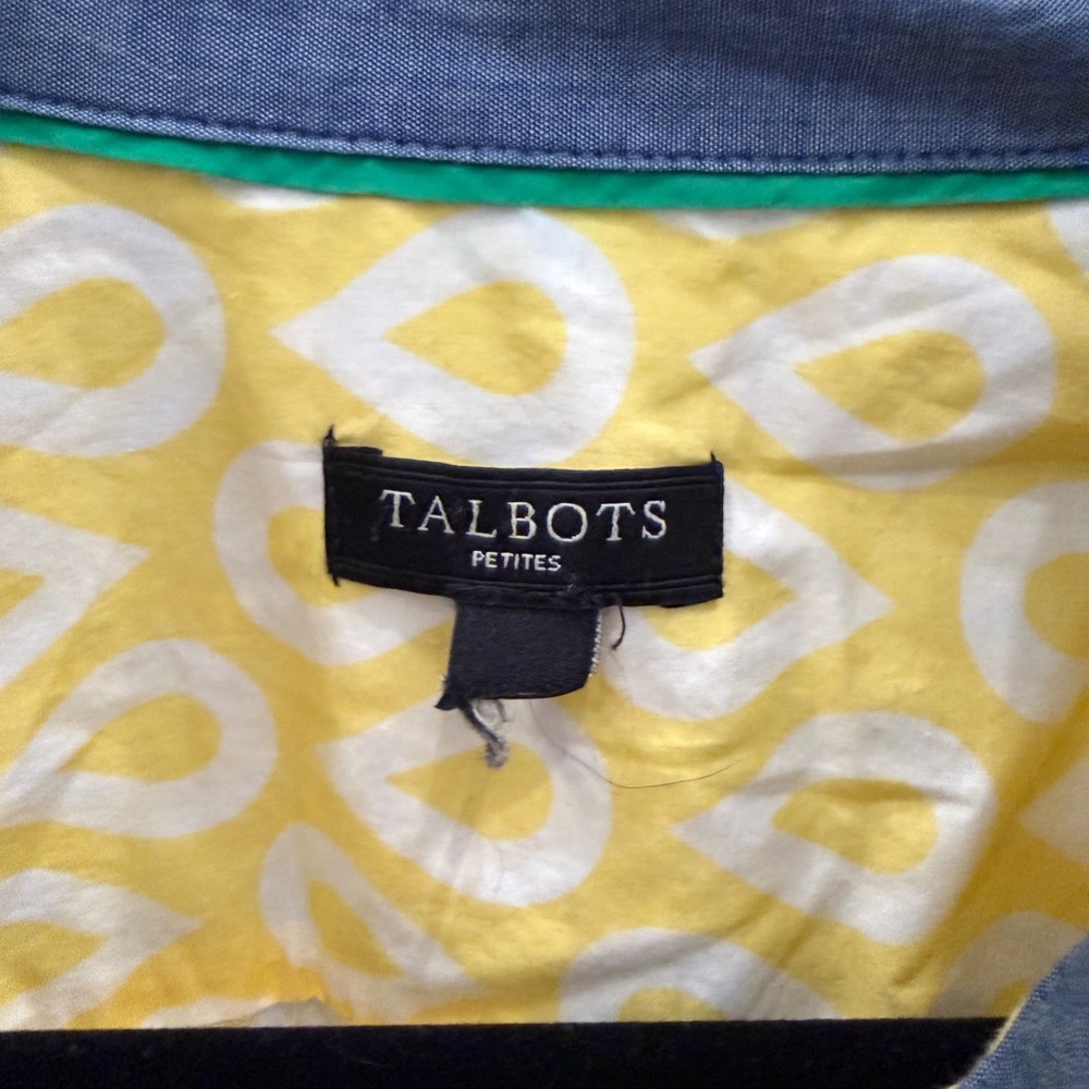 Talbots Yellow Patterned Blouse - image 2